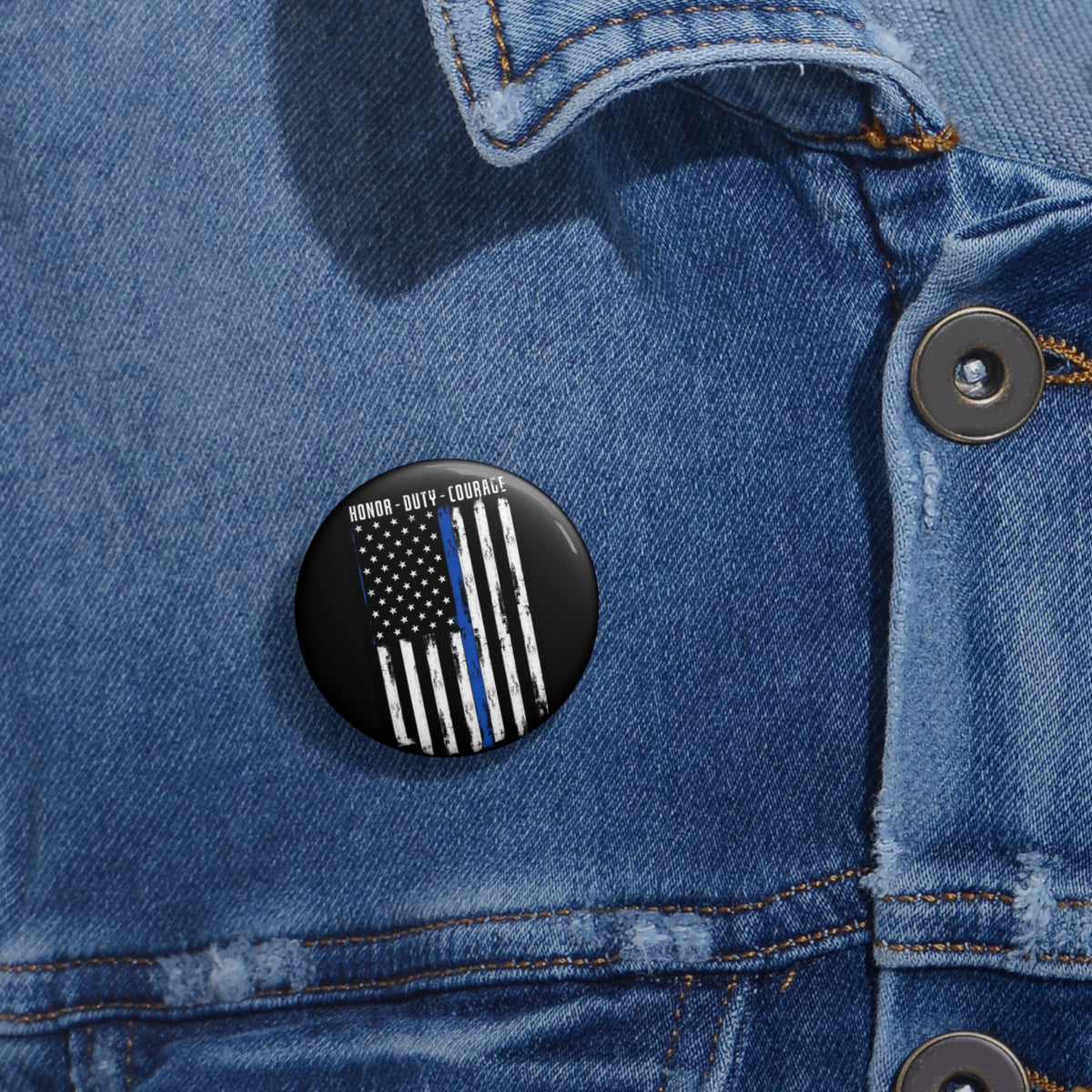 Thin Blue Line Flag Pin Button | Honor Service Police Support